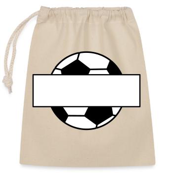 Étiquette nominative de football - Sac cadeau en coton avec cordon (25 x 30 cm) - nature - Devant
