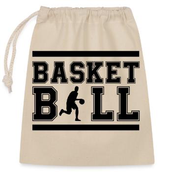 basketball - Closable cotton gift bag (25x30cm) - nature - Front