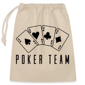 Poker Team 1 - Closable cotton gift bag (25x30cm) - nature - Front
