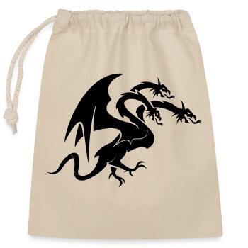 Dragon 3 Head - Closable cotton gift bag (25x30cm) - nature - Front