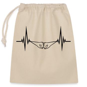Pulse Heartbeat 2 Bro Fist Fists Friends Team - Closable cotton gift bag (25x30cm) - nature - Front
