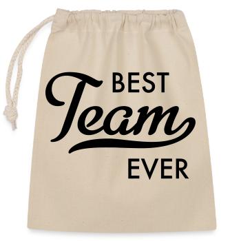 Best team - Closable cotton gift bag (25x30cm) - nature - Front