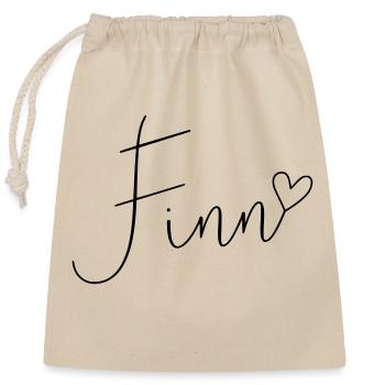Finn Nom Prénom Jour du nom - Sac cadeau en coton avec cordon (25 x 30 cm) - nature - Devant