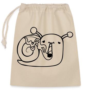 Smoking Stoner Snail - Closable cotton gift bag (25x30cm) - nature - Front
