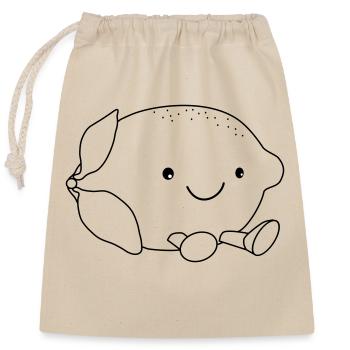 Lemon sweet - Closable cotton gift bag (25x30cm) - nature - Front