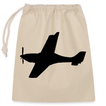 Motorflugzeug Motorflieger Pilot Flieger - Verschließbarer Geschenkbeutel aus Baumwolle (25x30cm) - Natur - Vorne