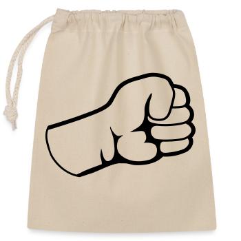 Design Poings ensoutenés - Sac cadeau en coton avec cordon (25 x 30 cm) - nature - Devant