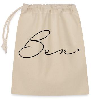 Name Ben - Verschließbarer Geschenkbeutel aus Baumwolle (25x30cm) - Natur - Vorne