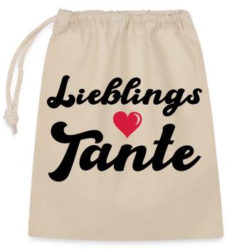 lieblings tante - Verschließbarer Geschenkbeutel aus Baumwolle (25x30cm) - Natur - Vorne
