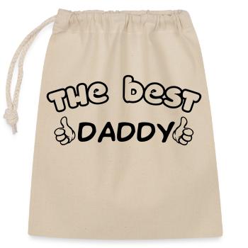 THE BEST DADDY - Closable cotton gift bag (25x30cm) - nature - Front