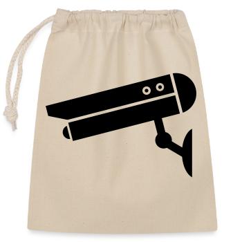 Icône de l’appareil photo - Sac cadeau en coton avec cordon (25 x 30 cm) - nature - Devant