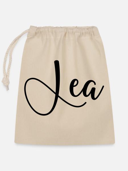 name lea - Verschließbarer Geschenkbeutel aus Baumwolle (25x30cm) - Natur