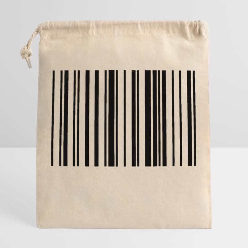 Striped barcode code strip Closable cotton gift bag (25x30cm)