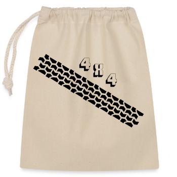 Tire tracks 4x4 - Closable cotton gift bag (25x30cm) - nature - Front