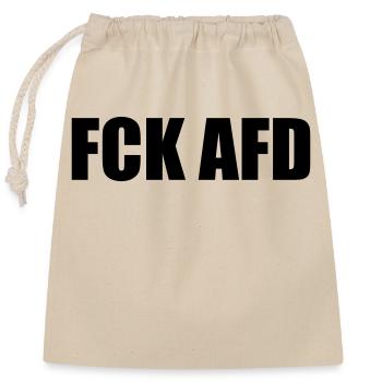 FUCK AFD - Verschließbarer Geschenkbeutel aus Baumwolle (25x30cm) - Natur - Vorne