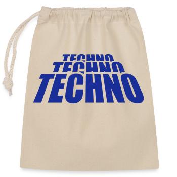 Techno Liebe Zitat Spruch Musik Party Feiern Logo - Verschließbarer Geschenkbeutel aus Baumwolle (25x30cm) - Natur - Vorne