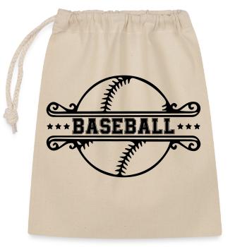 baseball - Verschließbarer Geschenkbeutel aus Baumwolle (25x30cm) - Natur - Vorne