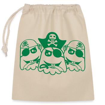 3 Pirate Fantômes Fantômes Drôle Mal Halloween - Sac cadeau en coton avec cordon (25 x 30 cm) - nature - Devant