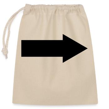 Flèche vers la droite - Sac cadeau en coton avec cordon (25 x 30 cm) - nature - Devant
