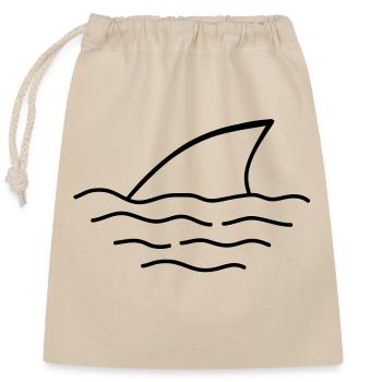 shark - Closable cotton gift bag (25x30cm) - nature - Front