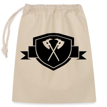 Axes Coat of arms - Closable cotton gift bag (25x30cm) - nature - Front