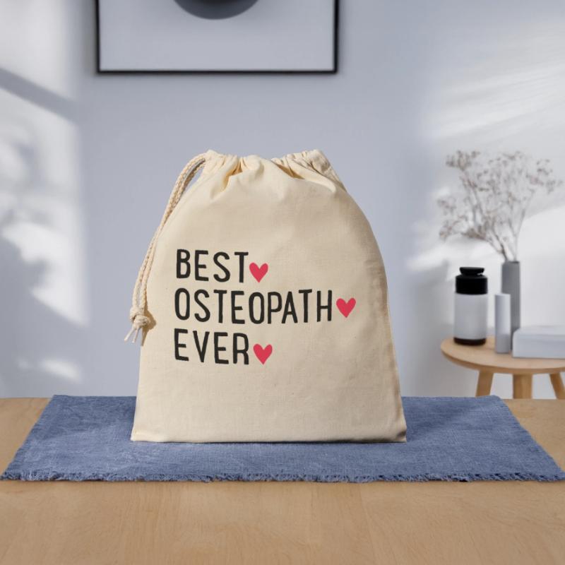Bester Osteopath Verschließbarer Geschenkbeutel aus Baumwolle (25x30cm)