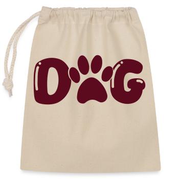 dog pfote - Verschließbarer Geschenkbeutel aus Baumwolle (25x30cm) - Natur - Vorne