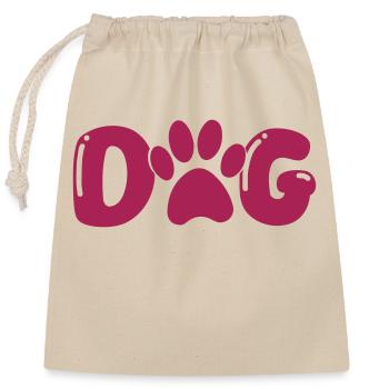 dog pfote - Verschließbarer Geschenkbeutel aus Baumwolle (25x30cm) - Natur - Vorne