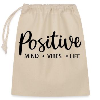 vibrations mentales positives vie - Sac cadeau en coton avec cordon (25 x 30 cm) - nature - Devant
