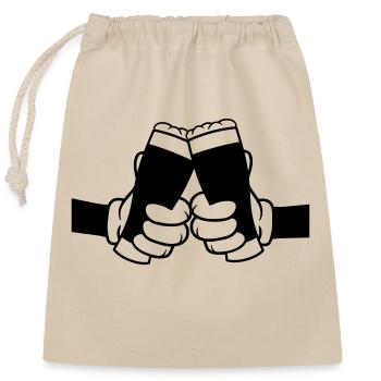 Comic 2 Friends Beer Glasses - Closable cotton gift bag (25x30cm) - nature - Front