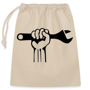 Outil à main - Sac cadeau en coton avec cordon (25 x 30 cm) - nature - Devant