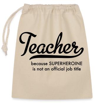 Enseignant - Sac cadeau en coton avec cordon (25 x 30 cm) - nature - Devant