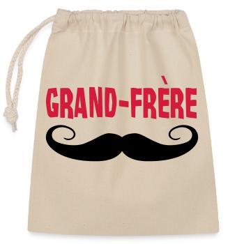 Grand Frère - Sac cadeau en coton avec cordon (25 x 30 cm) - nature - Devant