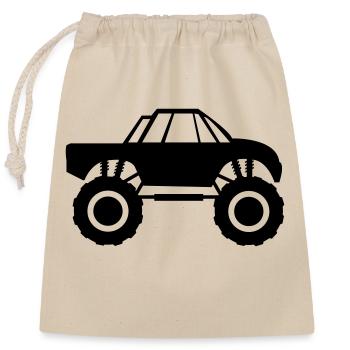 monster truck - Closable cotton gift bag (25x30cm) - nature - Front