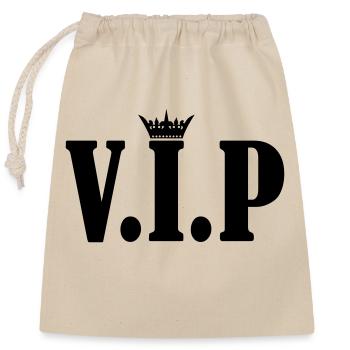 Couronne VIP - Sac cadeau en coton avec cordon (25 x 30 cm) - nature - Devant
