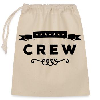 crew - Closable cotton gift bag (25x30cm) - nature - Front