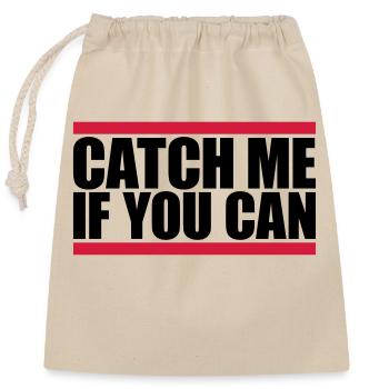 Red Bars Catch - Closable cotton gift bag (25x30cm) - nature - Front