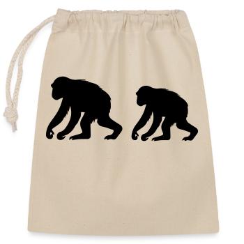 monkeys - Closable cotton gift bag (25x30cm) - nature - Front