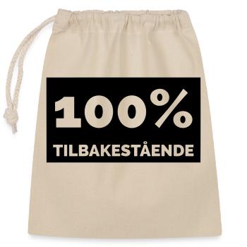 100% backward - Closable cotton gift bag (25x30cm) - nature - Front