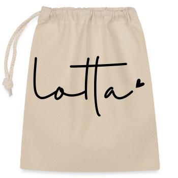 Nom : Lotta - Sac cadeau en coton avec cordon (25 x 30 cm) - nature - Devant