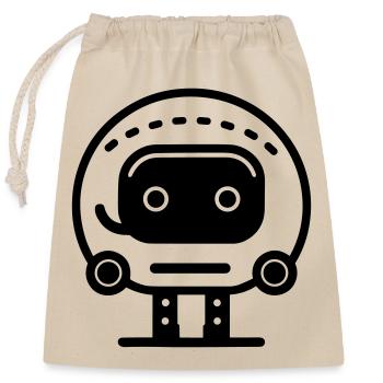 Petit robot - Sac cadeau en coton avec cordon (25 x 30 cm) - nature - Devant