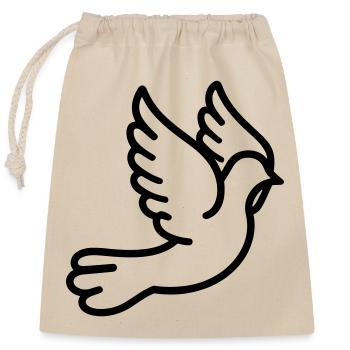 Colombe - Sac cadeau en coton avec cordon (25 x 30 cm) - nature - Devant