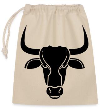 Taureau - Sac cadeau en coton avec cordon (25 x 30 cm) - nature - Devant