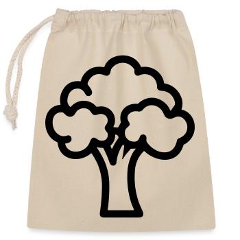 broccoli - Closable cotton gift bag (25x30cm) - nature - Front