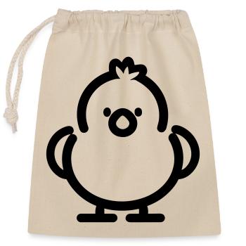 chick - Closable cotton gift bag (25x30cm) - nature - Front