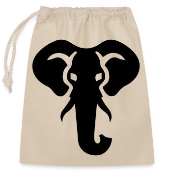 éléphant - Sac cadeau en coton avec cordon (25 x 30 cm) - nature - Devant