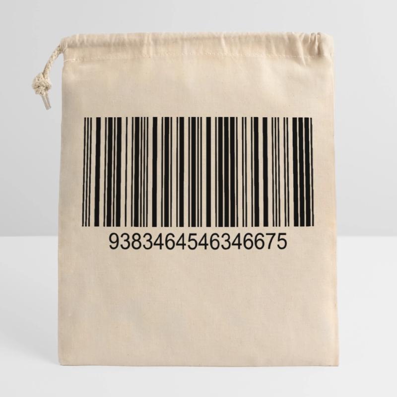 Code barres / code-barres en noir avec des chiffres Sac cadeau en coton avec cordon (25 x 30 cm)