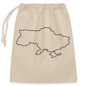 Ukraine Outline - Closable cotton gift bag (25x30cm) - nature - Front