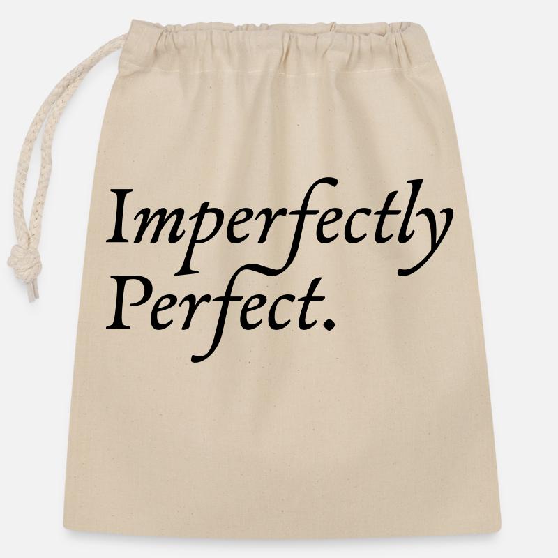Imperfectly Perfect - Closable cotton gift bag (25x30cm) - nature