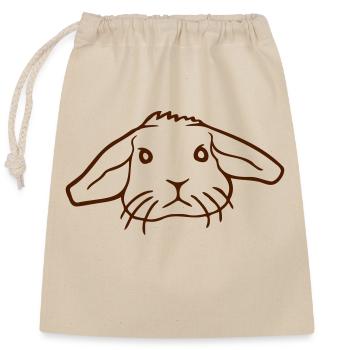 Hase Kaninchen Häschen Nagetier Kleintier niedlich - Verschließbarer Geschenkbeutel aus Baumwolle (25x30cm) - Natur - Vorne